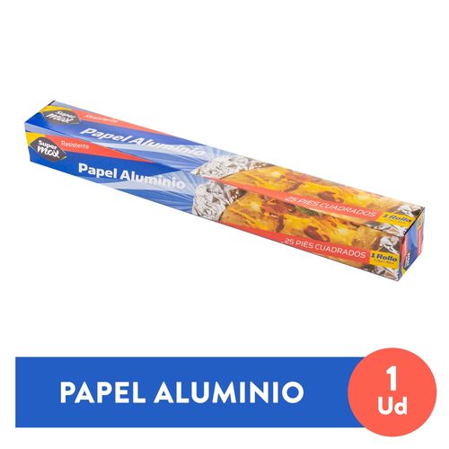 Papel Aluminio Supermax Rollo 25Pies 1Ea