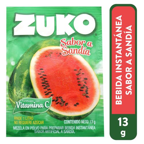 Bebida En Polvo Zuko Sabor Sandía - 13 g