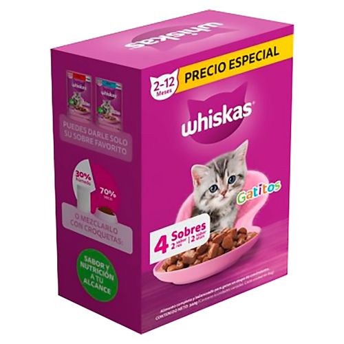 Alimento Whiskas Gatititos 4pk 340gr