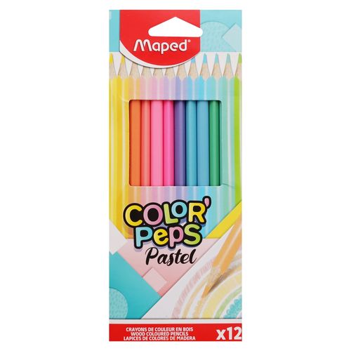 Lápices de color Maped color peps pastel - 12 uds