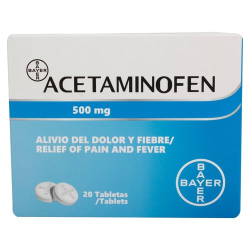 Acetaminofén Bayer 500 Mg 20 Tabletas