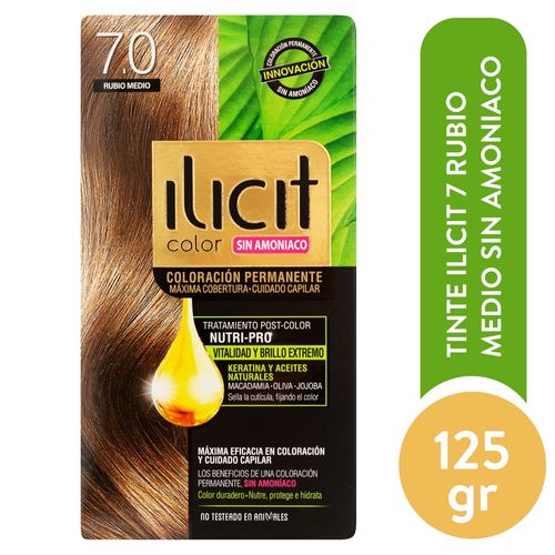 Tinte Ilicit 7 Rubio Medio Sin Amoniaco -125 g