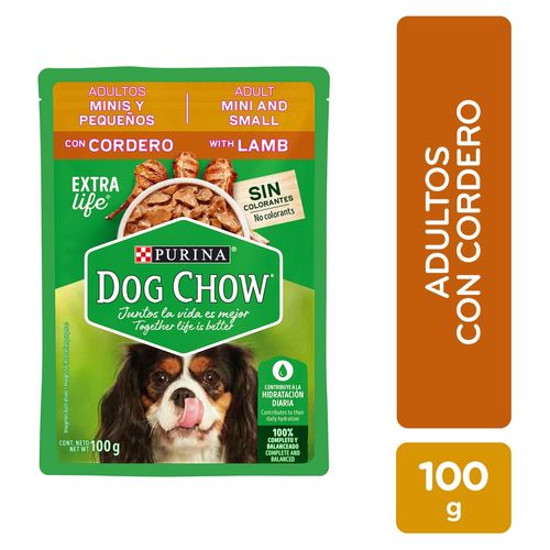 Alimento húmedo Purina dog chow perro adultos razas minis y pequeños sabor Cordero - 100 g