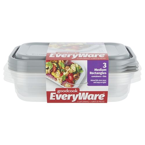 Juego De Recipientes Good Cook Plásticos - 3 uds