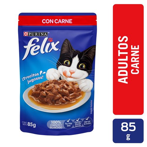 Alimento húmedo Felix para gato adulto sabor carne - 85 g