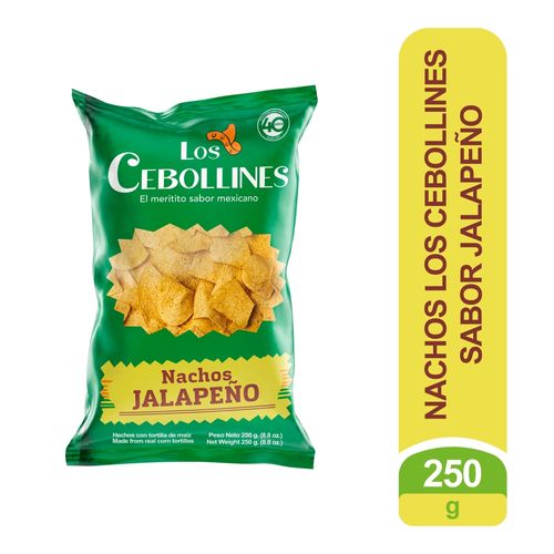 Nachos Los Cebollines sabor jalapeño - 250 g