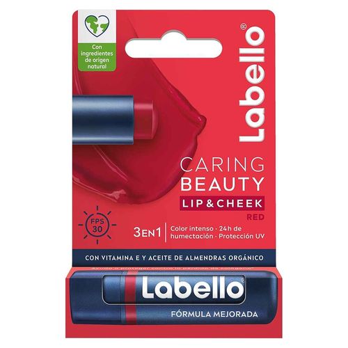 Labial Labello beauty red color intenso y con fps 30 -  4 g