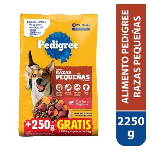 Alimento Pedigree Razas Pequeñas 2250 g más 250 g