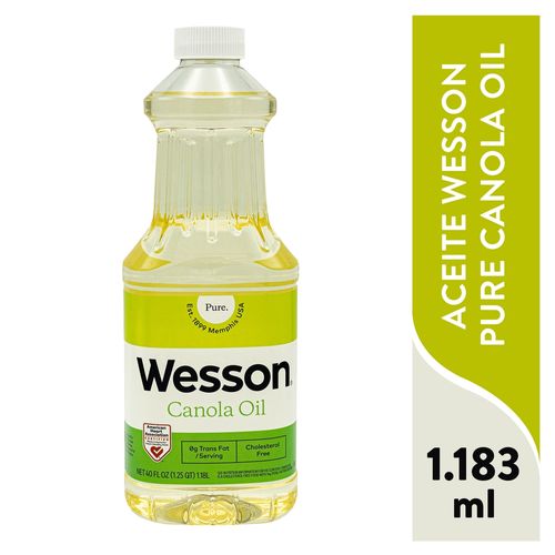 Aceite de canola Wesson puro 100% -  1183 ml