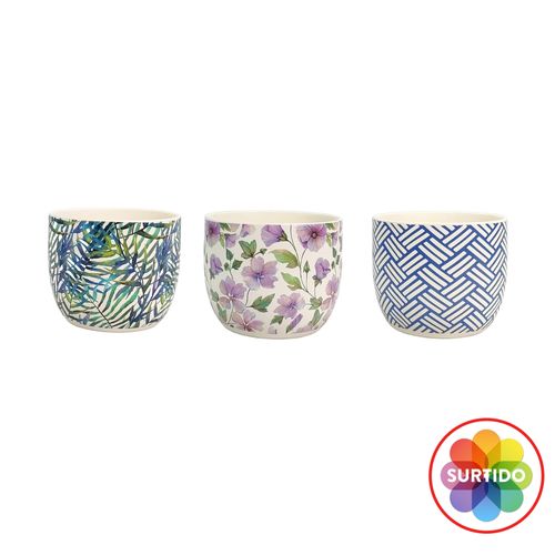 Maceta Mainstays cerámica diseño surtido - 15 cm