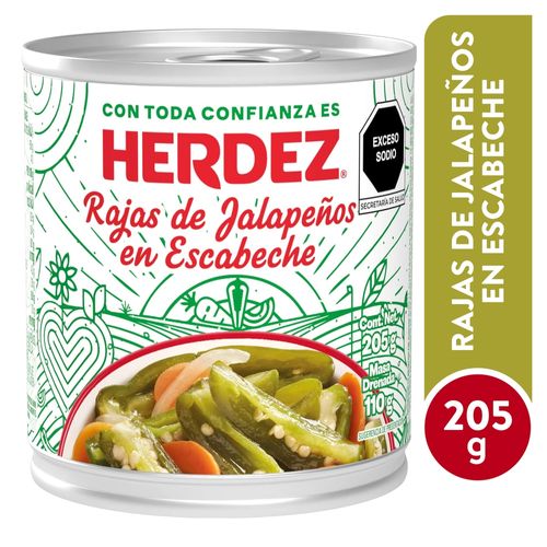 Chile Herdez Jalapeño Rodajas En Escabeche -205 g