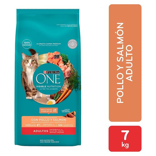 Comida para gatos Pollo y Salmón Purina One - 7 kg