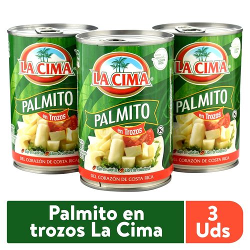 Palmito La Cima en trozos libre de colesterol 3 pack - 1200 g