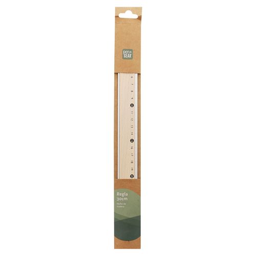 Regla Pen Gear madera reciclado -30 cm