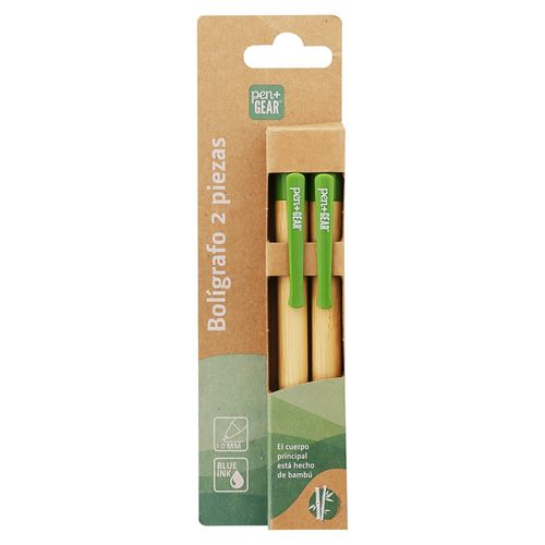 Bolígrafos Pen Gear bambú -2 pzas