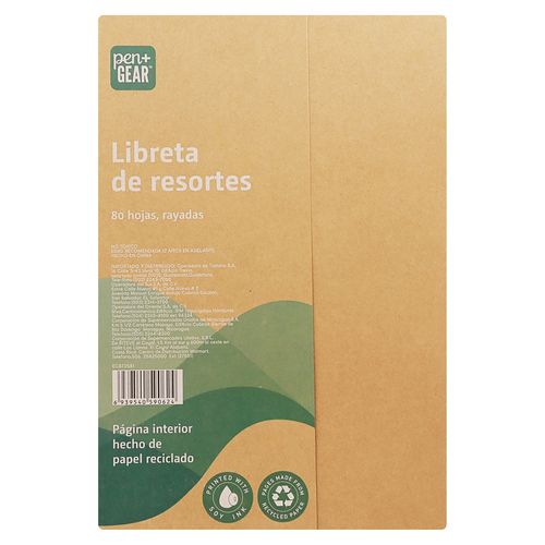 Cuaderno Pen Gear  de resortes reciclado -80 hojas
