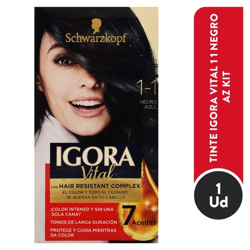 Tinte para cabello Schwarzkopf igora vital color negro azul - 50 ml