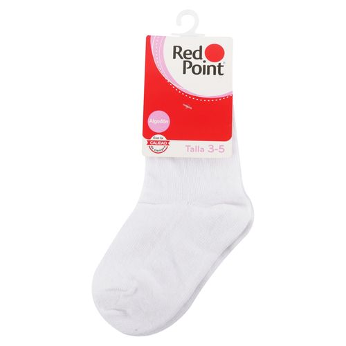 Calcetín Red Point Para Niña, Talla 3-5 Blanco
