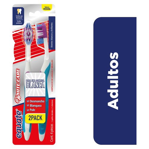 Cepillo de Dientes  Equate White Care Textura Mediana  2Pack