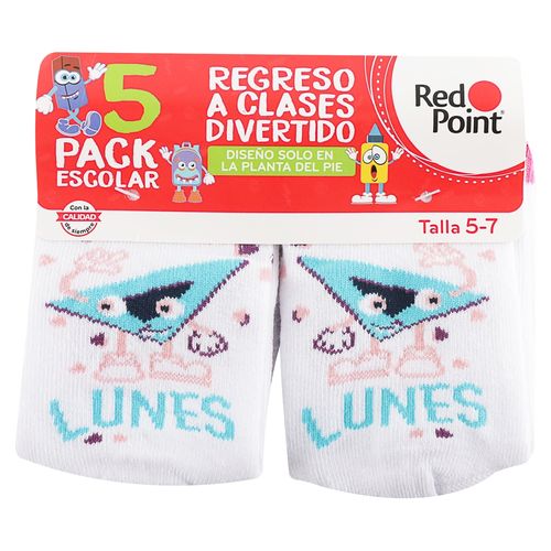 Calcetin Nina Escolar 0498 5P 5 7 Blco