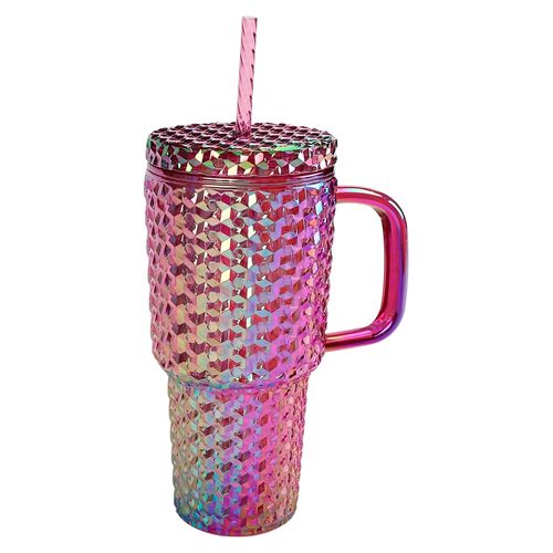 Vaso Mainstays con pajilla iridescente surtido -30 onz