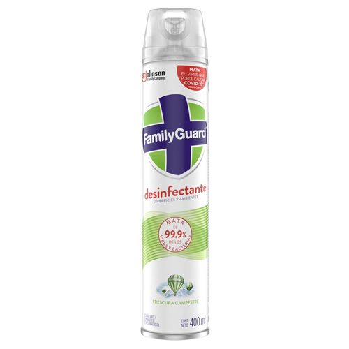 Desinfectante Family Guard Aerosol Superficies Y Ambientes Frescura Campestre - 400ml