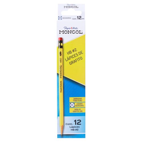Lápiz de grafito Mongol Hexagonal caja - 12 Uds