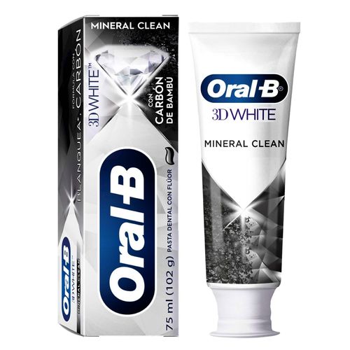 Pasta Dental Con Carbón Oral-B 3D White Mineral Clean -75 ml
