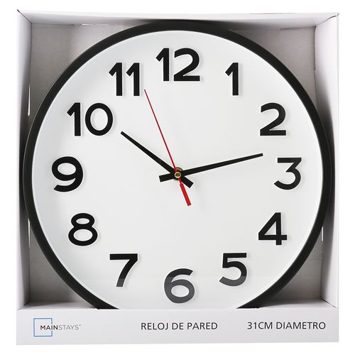 Reloj Mainstays color negro y blanco -31 cm