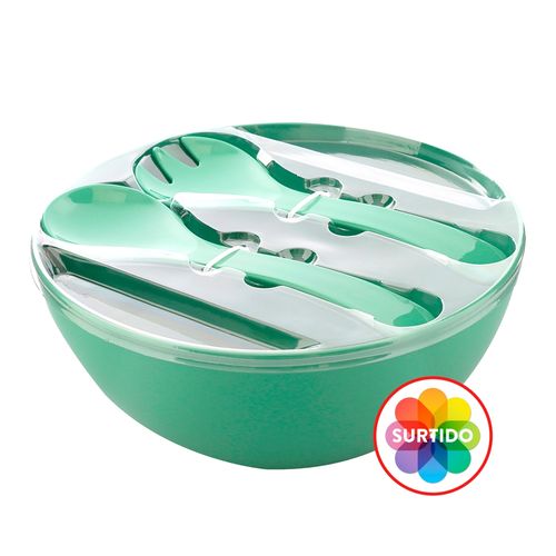 Bowl Mainstays para servir con cubiertos surtido