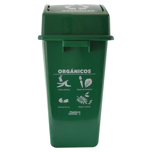 Basurero Con Tapa 42Lts Organicos Verde