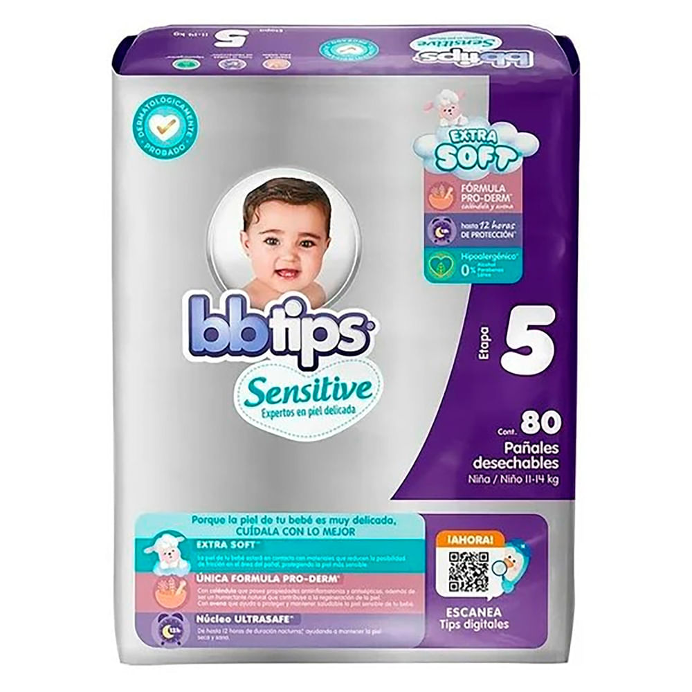 Comprar Pañales BB Tips Sensitive talla 5 -80 uds | Walmart Costa Rica ...