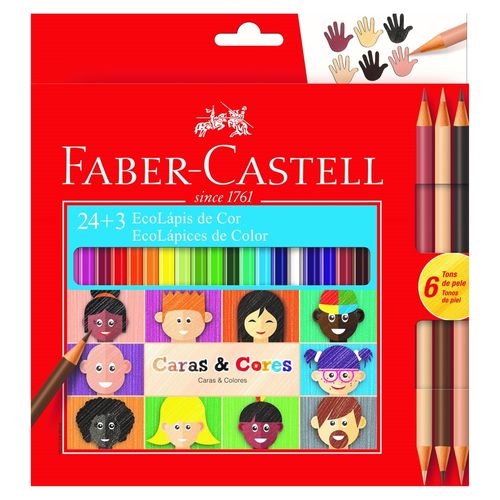 Lápiz de color Faber Castell, Ecolápices Caras & Colores-24 uds