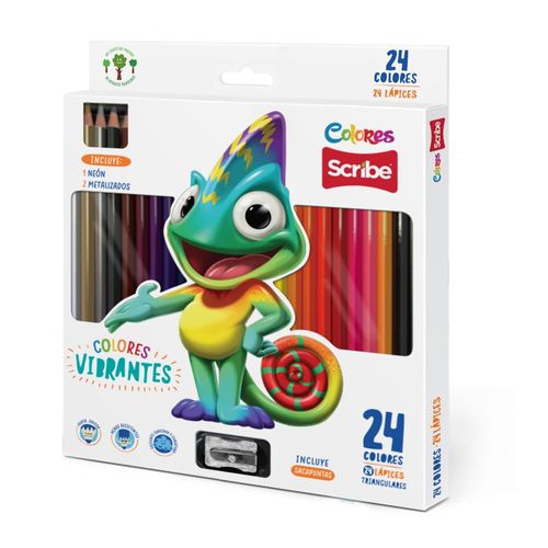 Lapices de color Scribe, triangulares - 24 uds