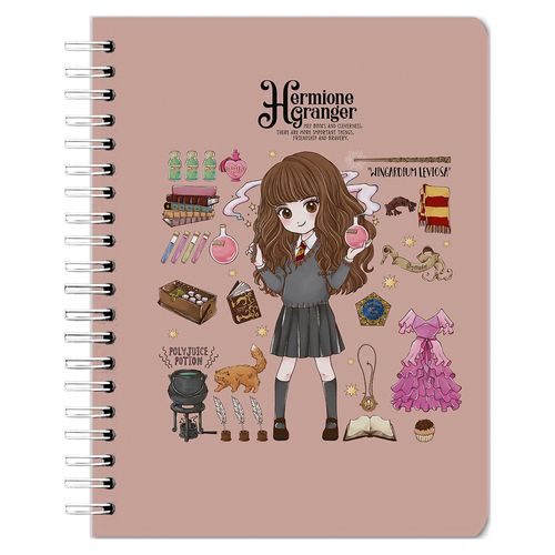 Cuaderno Nottas Espiral Hermione Hechizo Rayas - 100 Hojas
