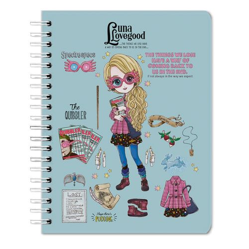 Cuaderno Nottas Espiral Hp Luna Con Lentes Rayas - 100 Hojas