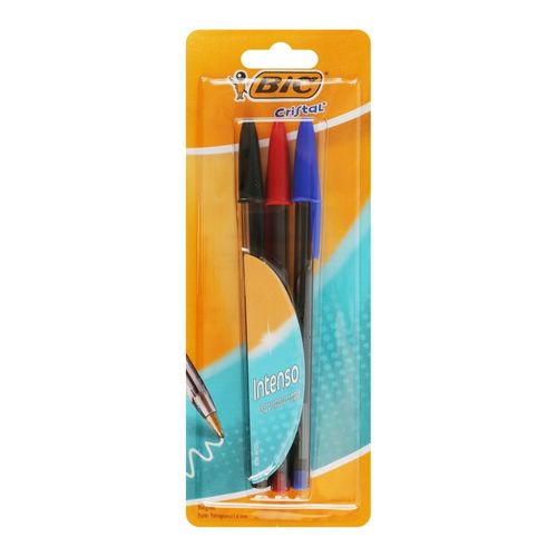 Bolígrafos Bic cristal intenso punta extra gruesa - 3 uds