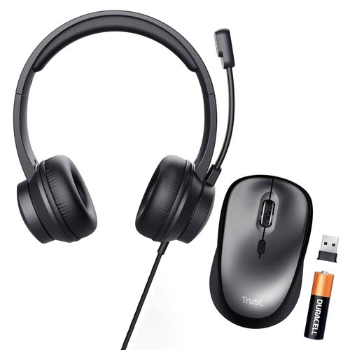 Kit Trust Audifono Mouse Azul
