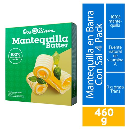 Caja De Mantequilla Dos Pinos Con Sal - 460 g