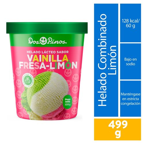 Helado Dos Pinos de Vainilla Fresa Limón - 499 g