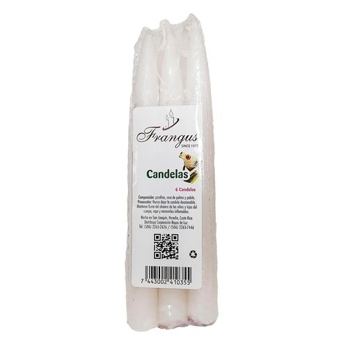 Candela Frangus  Corriente 6 Ud , Color Blanco, Sin Aroma.