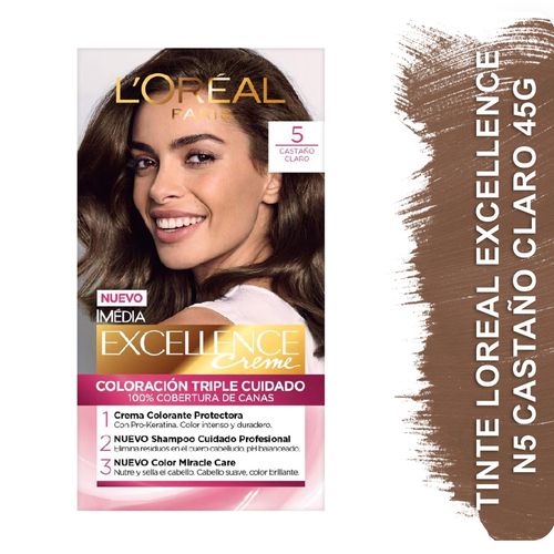 Tinte Loreal Excell N5 Castaño Claro -45 g