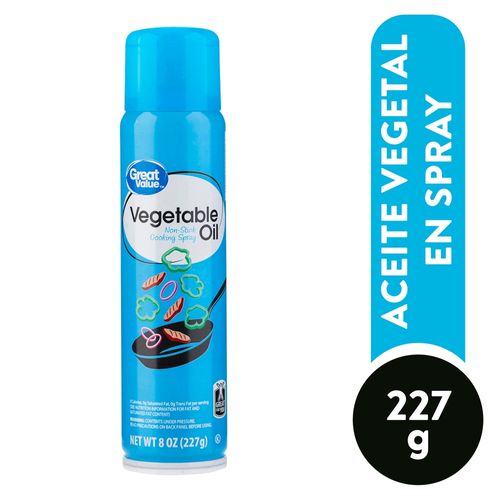 Aceite vegetal Great Value en spray - 227g