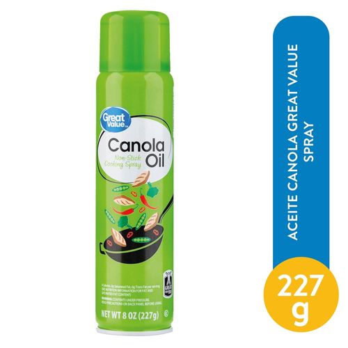 Aceite canola Great Value spray - 227 g