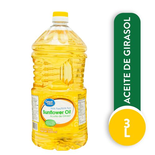 Aceite de girasol Great Value - 3000 ml