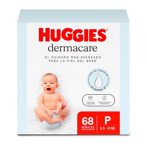 Pañales Huggies Dermacare Etapa 1/P - 68 Unidades