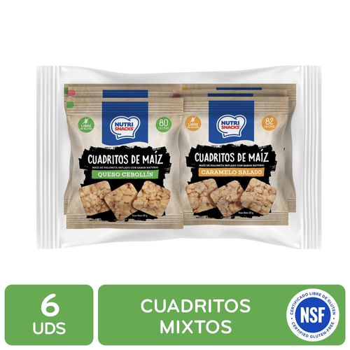 Cuadritos de maíz Nutrisnacks mixtos y libres de gluten 6 pack - 150 g