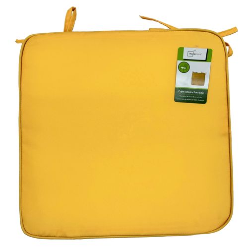 Cojín exterior Mainstays para silla color amarillo - 38 cm