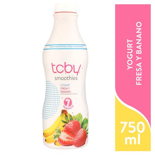 Yogurt Smoothie Fresa Banano Tcby 750 Ml