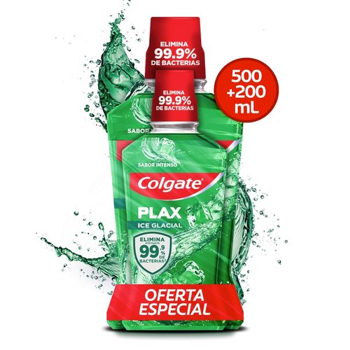 Enjuague Bucal Colgate Plax Ice Glacial 500 ml + 250 ml